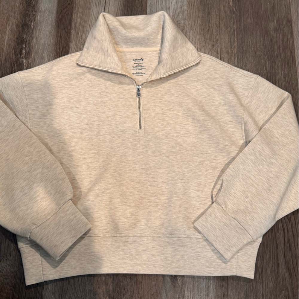 Old Navy Cream Quarter-Zip Sweater